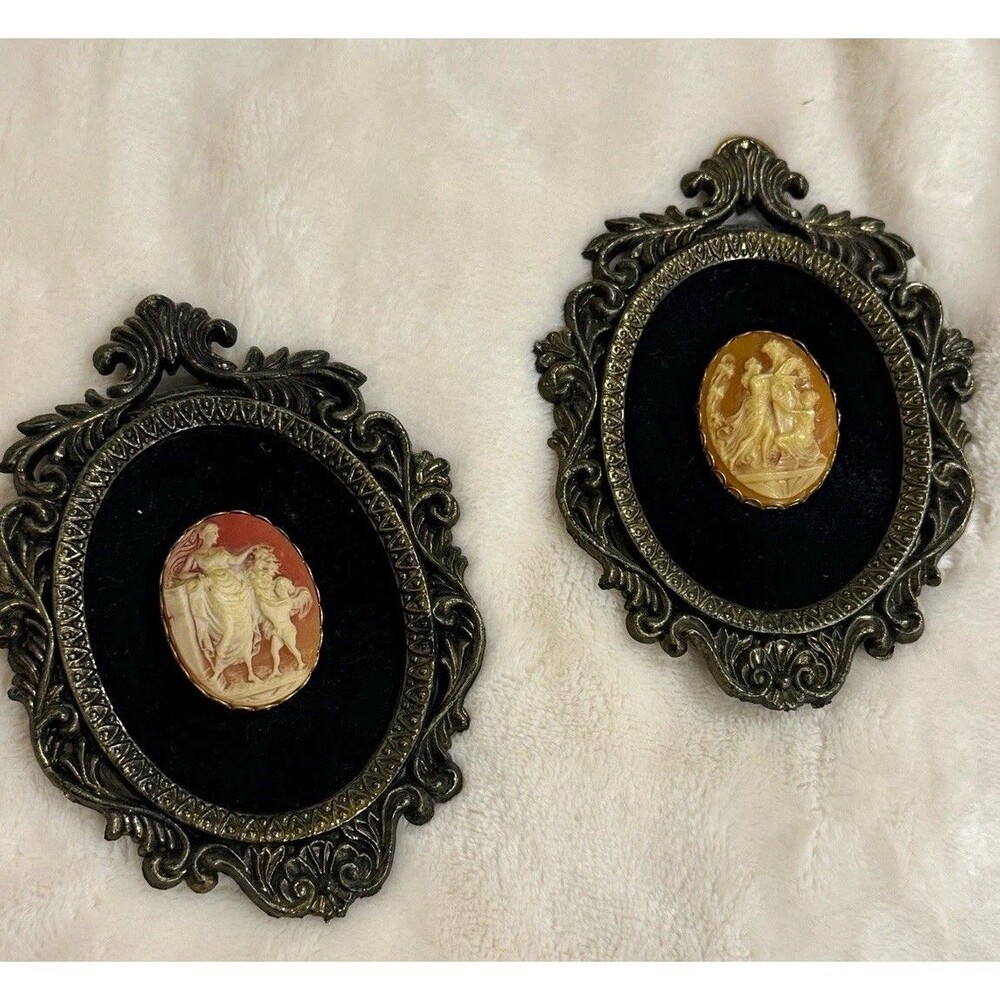 E.A. Riba Co. Inc. Lot of 2 Ornate Victorian Oval Cameo Hanging Frames